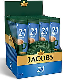 JACOBS 2'si 1 Arada 10.5 Gram x 40 x 8 Adet, Kahve
